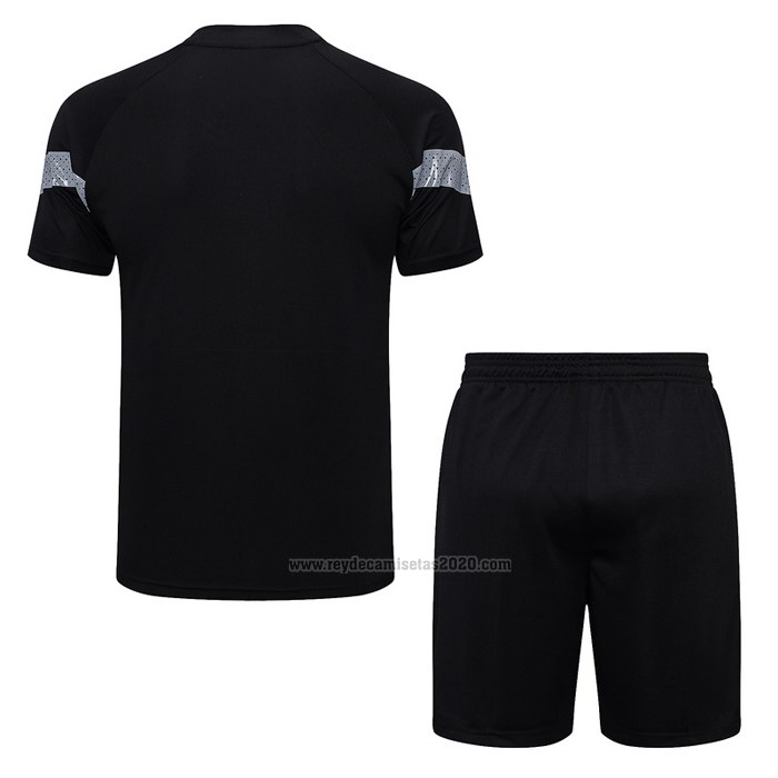 Chandal del AC Milan Manga Corta 2022-2023 Negro - Pantalon Corto